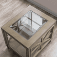 thumbnail image 6 of BAXMUY Solid Wood Large End Table with Tempered Glass Top, Ideal Living Room and Bedroom Furniture, 28" x 24" Tabletop Side Table, Grey Wash End Table, 6 of 6