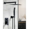 thumbnail image 6 of Wowow Single Handle 2-Spray Shower Faucet 1.8 GPM with 10 in. Square Shower Head and Adjustable Heads in Black, 6 of 8