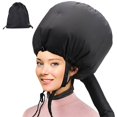 thumbnail image 1 of Bonnet Hood Hair Dryer Attachment Hair Dryer Bonnet With Elastic Strap Used For Hair Styling Deep Conditioning And Hair Drying (Black),Black Polyester Hair Care Net, 1 of 9
