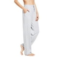 thumbnail image 1 of Baleaf Women's Cotton Yoga Casual Sweatpants Staight Lounge Drawstring Walking Wide Pajamas Pocketed Light Gray XXL, 1 of 7