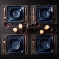 thumbnail image 4 of Onader 12 Piece Dinnerware Sets, Reactive Glaze Plates and Bowls Set for 4, Dishes Sets Serve for Steak Salad Soup, Scratch Resistant & Microwave Safe, Starry Blue, 4 of 9