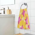 thumbnail image 3 of Yayeee 2 Pack Hand Towels for Bathroom 100% Cotton 16" x 28" Soft Absorbent Kitchen Towel, Large Pink Stars, 3 of 7
