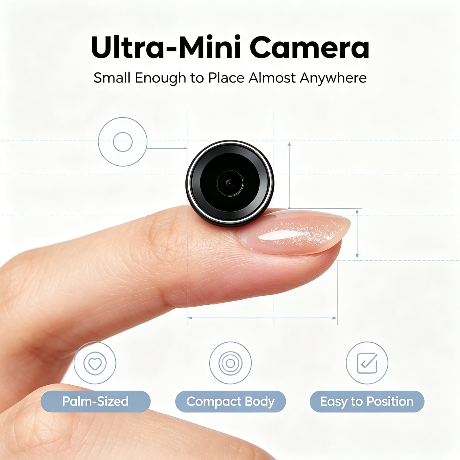4K UHD Mini WiFi Security Camera, Small Wireless Surveillance Cam with Night Vision, Motion Detection, Remote Phone View for Home Car Office Monitoring