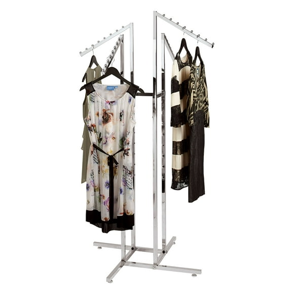 SSWBasics 4 Way Clothing Rack With 4 Slanted Arms