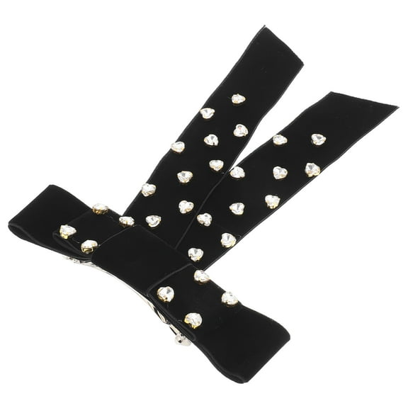 EXHUMKY Bows For Women Bow Hair Clip Black Flocking 1Pcs
