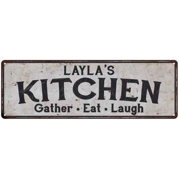 LAYLA's Kitchen Rustic Chic Decor Gift 6x18 Sign 106180051197