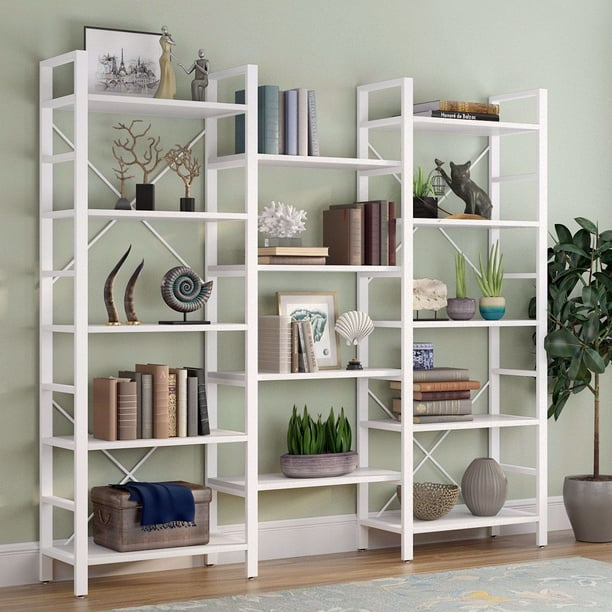 Tribesigns Triple Wide 5Shelf Bookcase, Etagere Large Open Bookshelf