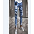 thumbnail image 2 of xiaxaixu Men Skinny Ripped Jeans Slim Pants Destroyed Zipper Holes Trousers, 2 of 2
