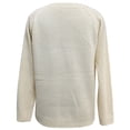 thumbnail image 4 of Womens Valentines Sweaters Generously Sized Heart Print Crewneck Sweater Long Sleeve Loose Knit Pullover Top Beige L, 4 of 4