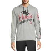 Tony Hawk Men's Hawk Skateboarding Graphic Tee Hoodie with Long Sleeves, Sizes S-XL