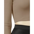thumbnail image 5 of J. METHOD Women's Long Sleeve Scoop Neck Crop Top Solid Basic Casual Cropped T Shirts NEWT19 Mocha S, 5 of 6