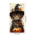 thumbnail image 3 of Lilixerw Halloween Door Banner, Fluffy Kitten Witch Hat Pumpkin Falling Maple Leaf Print, for Entry Door, Wall, Porch and Party Backdrop Decoration, 70.8x35.4 inch, 3 of 6