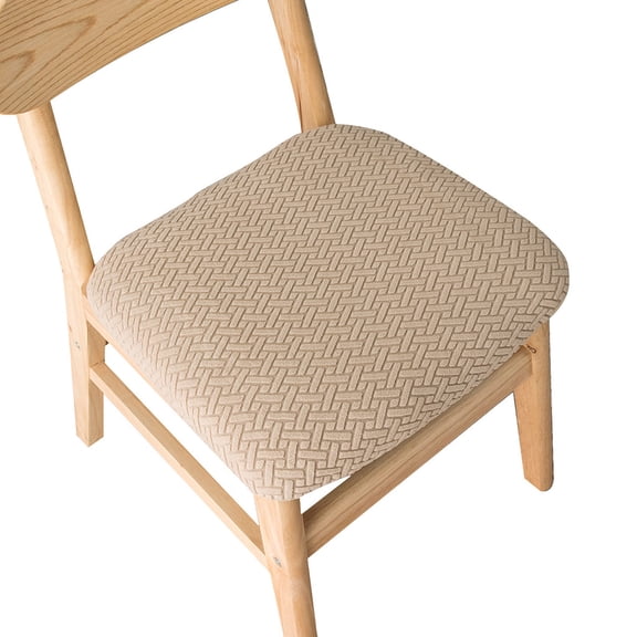 Removable Velvet Dining Chair for Seat Cover Plaid Striped Textured Jacquard Solid Color Stretch Cushion Protector Slipc