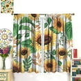 thumbnail image 3 of Sunflower Curtain Cute Oil Painting Yellow Flowers Green Leaves Pattern Blackout Print Rod Pocket Window Drapes for Bedroom Living Room 42x54in, 3 of 6
