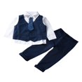 thumbnail image 1 of POINTERTECK Gilet Smoking + Cravate + T-Shirt + Pantalon Garçon Formel Porter 1-7 Ans, 1 of 6