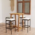 thumbnail image 1 of vidaXL 5 Piece Garden Bar Set with Cushions Brown, 1 of 5