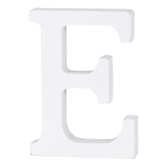 Zehuanyu Wood Letter E Decor Simple DIY Alphabet Letter for Wedding Party Birthday Home Store (White, 8cm)