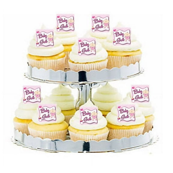 24pk Baby Girl Hungry Baby Edible Cupcake Decoration Toppers / Picks