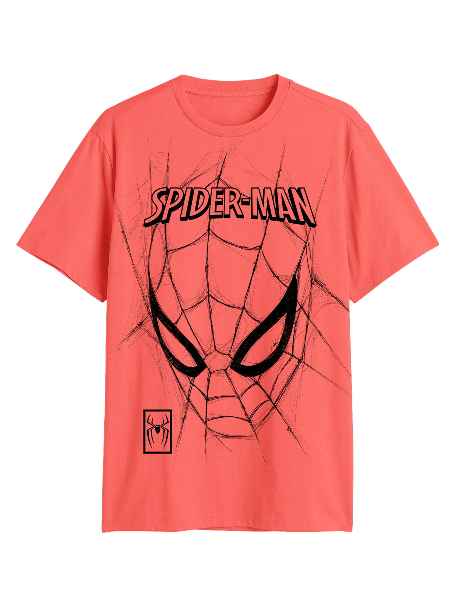 Marvel Spider-Man, Men's & Big Men's Graphic Tee, Sketch Face, Sizes S-3XL