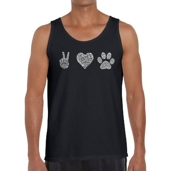 Men's Word Art Tank Top - Peace Love Dogs