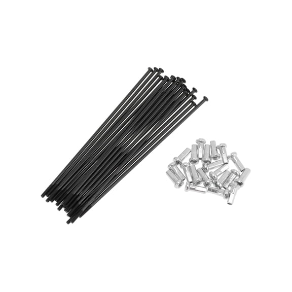 20 Set 14G Straight Pull Bicycle Spokes 104mm Straight Pull Bike Wheel Spokes Carbon Steel Black