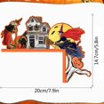 thumbnail image 3 of HaiSphere Vintage Halloween Wooden Door Corner Decoration, Retro Witch Haunted House Pumpkin Black Cat Print Door Frame Ornament for Indoor Home Halloween Party Spooky Holiday Decor,A, 3 of 4