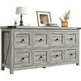 thumbnail image 6 of EnHomee Dresser for Bedroom Wooden Dresser with 8 Drawers Farmhouse Dresser TV Stand，Gray, 6 of 7