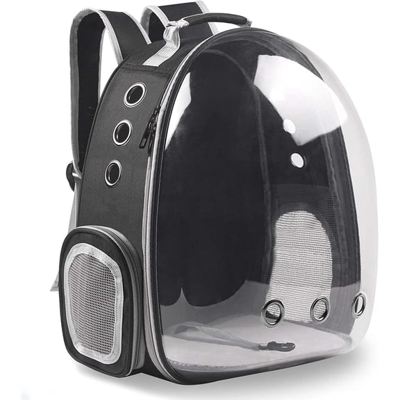 PandaTop Cat Backpack Carrier, Pet Cat Carrier for Carrying Puppy Cats, Cat Travel Backpack,Pet Carrier Backpack Bag Space Capsule for Traveling/Hiking/Camping/Outdoors (Black)