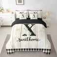 thumbnail image 2 of Castle Fairy Flower Alphabet X 7-Piece Twin Bedding Sets for Teenagers,Rustic Plaid Bedding Comforter Set,Lodge Cabin Breathable Sheet Sets,Luxury Bedroom Decor, 2 of 8