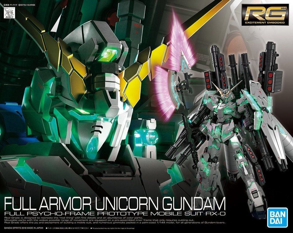RG Mobile Suit Gundam UC Full Armor Unicorn Gundam 1/144 Scale