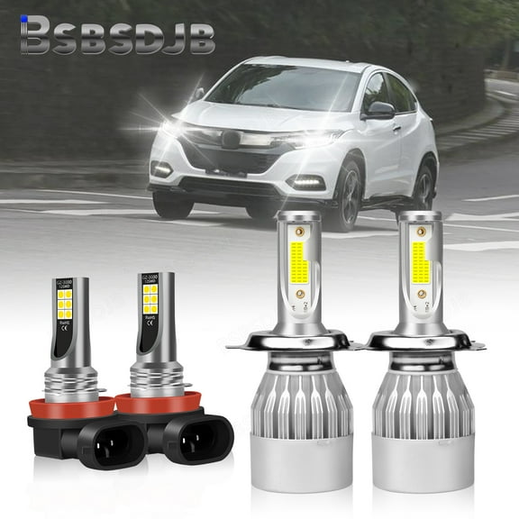 For Honda HR-V 2016 2017 2018 HRV 4x LED Headlight High/Low Beam Fog Light Bulbs