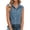 Light Blue, variant on Women's Linen Shirt, Button Down Sleeveless Top, Collar Solid Color Casual Blouse, Loose Fit Summer Tank for Daily Wear, Vacation, Beach and Spring Outfits Blackish Green L