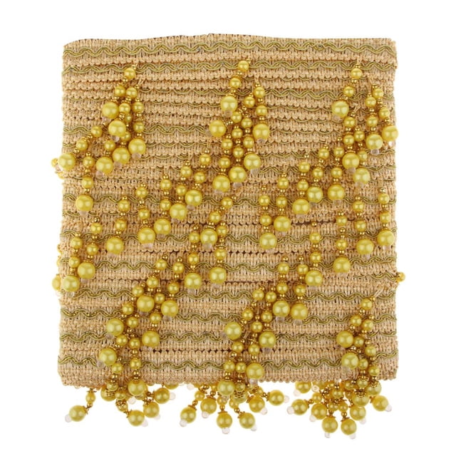 Abbracc Rideau Tissé à Franges avec Bords Perlés pour Décorations Ruban E