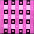 thumbnail image 1 of Ahgly Company Indoor Square Checkered Pink Modern Area Rugs, 7' Square, 1 of 4