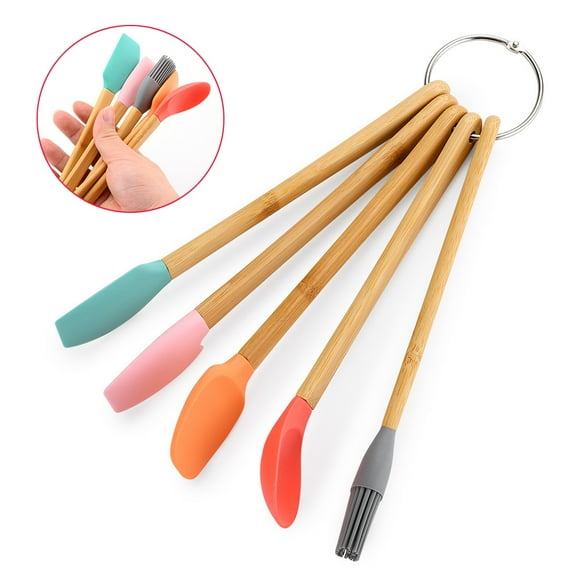 Yhmxh Kitchen Knives Kitchen Gadgets Multicolor Spatula Set Nonstick Scraper Kitchen Baking Cooking 5 Piece Kitchen Essentials Kitchen Accessories for Home Kichen Party Restaurant