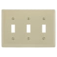 thumbnail image 2 of Hubbell NP3I Ivory Nylon Three Gang Toggle Switch Wall Plate, 2 of 2