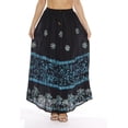 thumbnail image 1 of Batik Skirt (Black / Turquoise, Small), 1 of 3