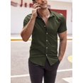 thumbnail image 5 of COOFANDY Men's Muscle Fit Dress Shirts Wrinkle-Free Short Sleeve Casual Button Down Shirt, 5 of 11