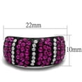 thumbnail image 2 of Luxe Jewelry Designs Stainless Steel Women's Ring with Fuchsia and Clear Crystals - Size 7, 2 of 4