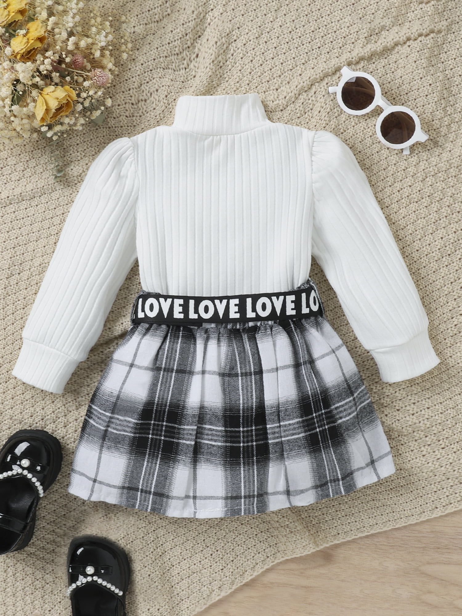  Toddler Baby Girl Skirt Set,2Pcs Knitted Long Sleeve Pullover  Sweater Tops +Pu Leather Mini Skirts Outfit Clothes Brown: Clothing, Shoes  & Jewelry