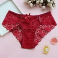 thumbnail image 2 of Odeerbi 2025 Lace Briefs See Through Panties Women Lace Underwear Lingerie Thongs Panties Ladies Underwear Underpants Red, 2 of 5