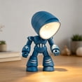 thumbnail image 4 of Mini Desk Lamp, DIY Night Light with Playful Character Design, Small Table Lamp for Bedroom Office Desk Decor, Compact Plastic Ambient Lighting, Cute Decorative Lamp Gift for Adults Teens, Blue, 4 of 5