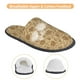 thumbnail image 3 of Fotbe Brown Flowers Pantuflas Peludas para Mujer con Estampado, Zapatillas de Peluche, Zapatos de Invierno para Casa, Uso Interior y Exterior-Medium, 3 of 8