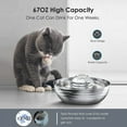 thumbnail image 4 of Oneisall 2L/67oz Cat Water Fountain, 304 Stainless Steel Water Fountain for Cats Inside, Pet Water Fountain with 3 Filters & Quiet Pump, Cat Water Bowl with Automatic Filtration System - Silver, 4 of 8
