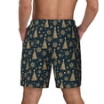 thumbnail image 2 of Lsque Mens Swim Trunks Gold Snowflake Christmas Tree Pattern - Bathing Suit Compression Liner - Beach Swim Shorts Swimwear - (S-3XL) - Stretch Quick Dry -3X-Large, 2 of 9