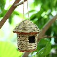 thumbnail image 4 of Paja tejida a mano Nido de pájaro Depredadores Escondite de hámster Agapornis Agujero Apertura Loro de cría Casa de anidación de colibrí para jardín Baoblaze Nido de pájaro de paja tejido a mano, 4 of 8