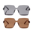 thumbnail image 1 of 2 Piezas de Gafas de Sol de Una Pieza de Gran Tamaño para Mujer, Gafas de Sol Sin Montura, Fiesta Zulema Gafas de sol clásicas sin montura, 1 of 8