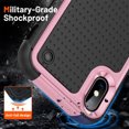 thumbnail image 6 of Nalacover iPhone XS / X Case, Heavy Duty 3 in 1 Rugged Shockproof Rugged Silicone Hybrid Hard PC Soft TPU Bumper Camera Raised Drop Protective Girls Women Boy Men Phone Covers, Pink, 6 of 9