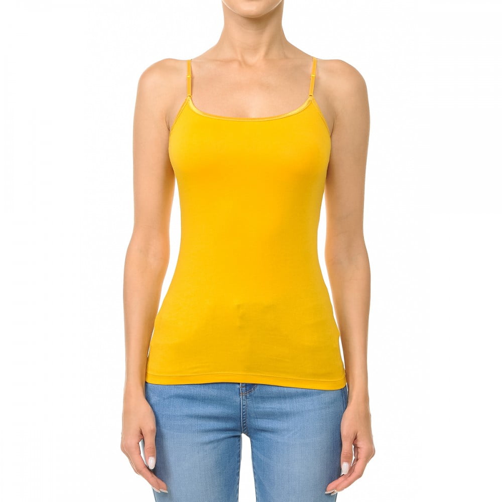 Ambiance Apparel - WOMEN’S BASIC SOLID CAMISOLE ADJUSTABLE SPAGHETTI STRAP TANK TOP - Walmart
