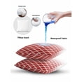 thumbnail image 6 of 1 Pack Outdoor Throw Pillow, Red Striped Waterproof Pillow with Insert Included, Modern Abstract Ombre Geometric Morocco Decorative Accent Cushion Sofa Pillows for Patio Porch, 16 x 16 In, 6 of 8